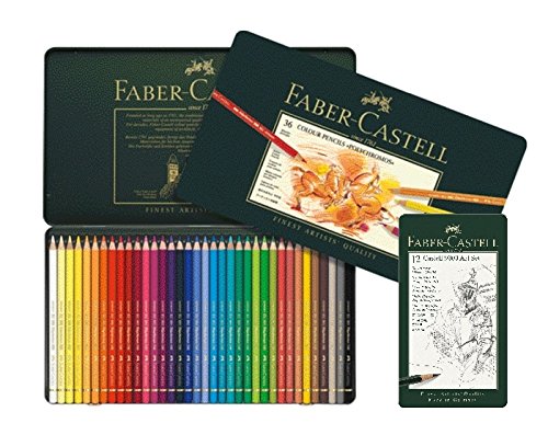 Faber-Castell Polychromos Buntstifte verschiedene Ausführungen zur Auswahl, 36er Metalletui + 12er C