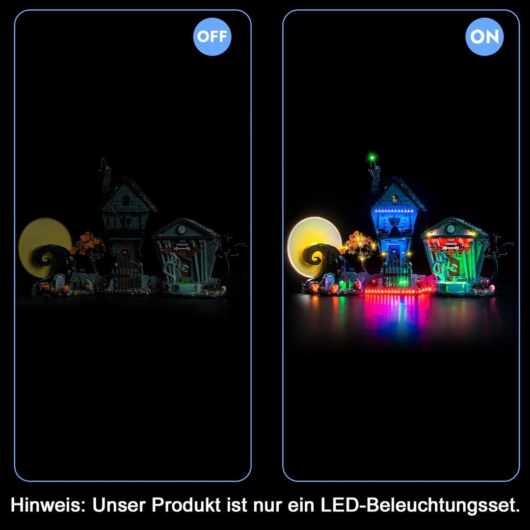 Licht Set Kompatibel mit Lego 21351 Tim Burtons Disney Film Nightmare Before Christmas Aktualisierte