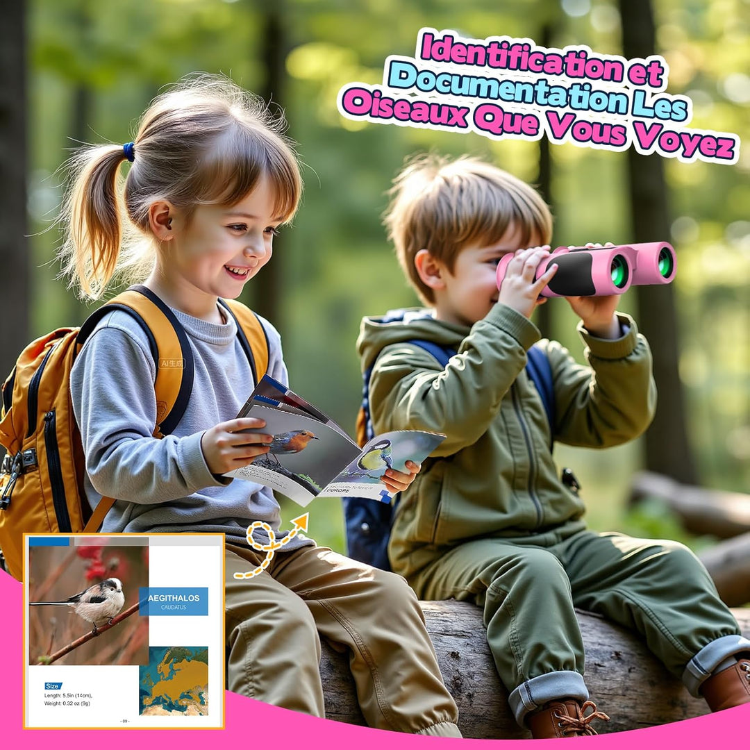 Geschenk Mädchen 3-12 Jahre, Kinder Ferngläser Spielzeug Mädchen, Stossfestes Kompaktes Fernglas Ost