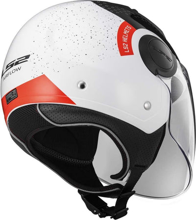 LS2 Helm Motorrad of562 Airflow, Condor, noir blanc rouge, XS XS Schwarz white red, XS Schwarz white