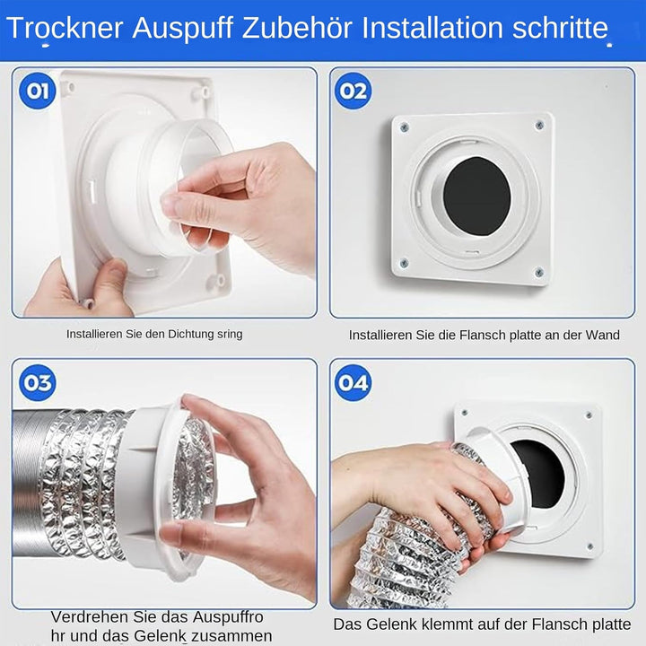 Dryer Vent, Indoor Drying Machine Vents Kit, 7 Inches Replacement Connector Plate & Multi Functional