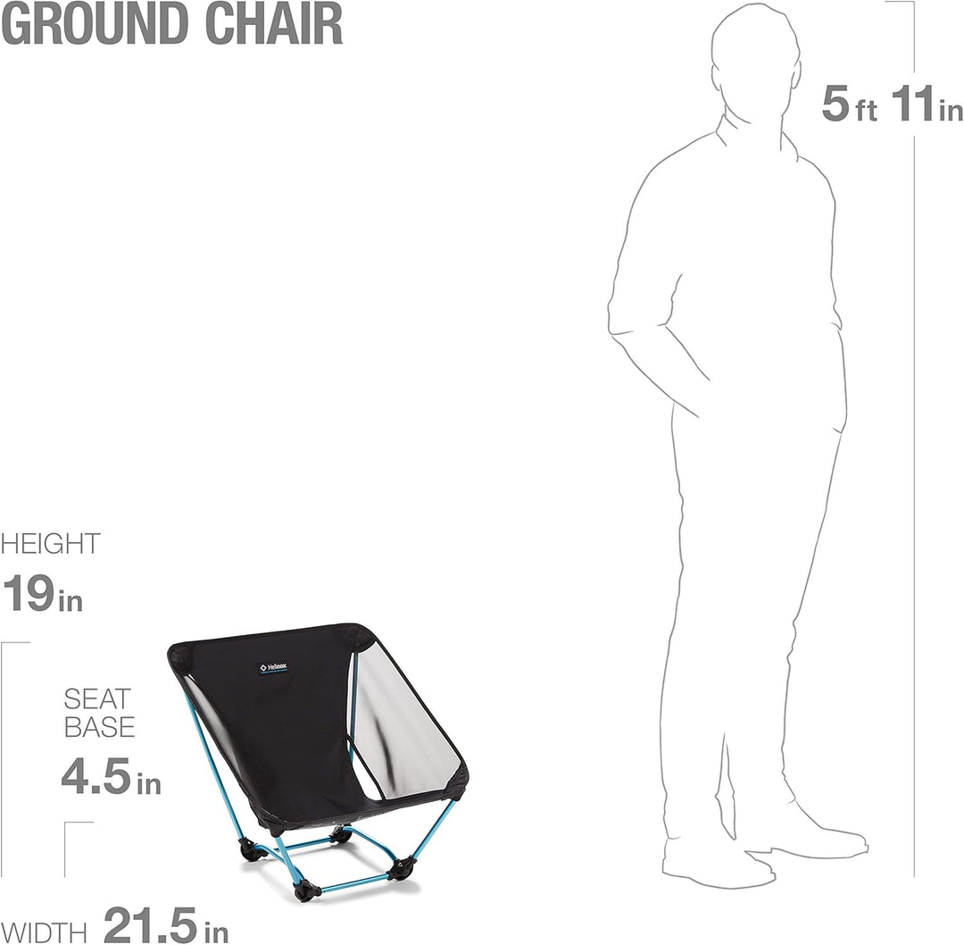 Helinox Ground Chair | Robuster, ultraleichter, Faltbarer, tragbarer Stuhl für Camping, Rucksack-, W