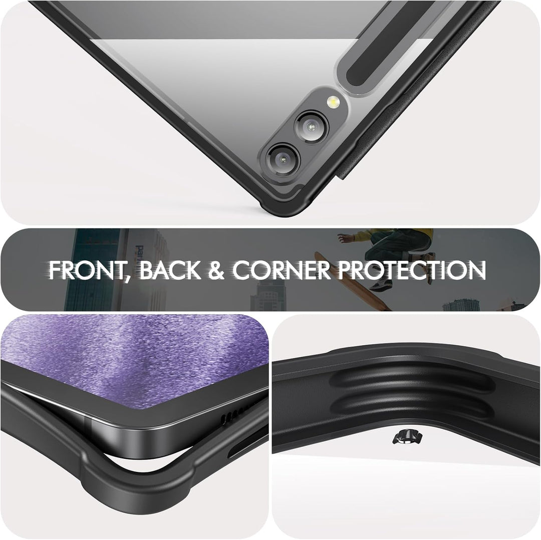 INFILAND für Samsung Galaxy Tab S10+ Plus/S9 FE+/S9 Plus Hülle mit Tastatur[Hochpräzises Touchpad],