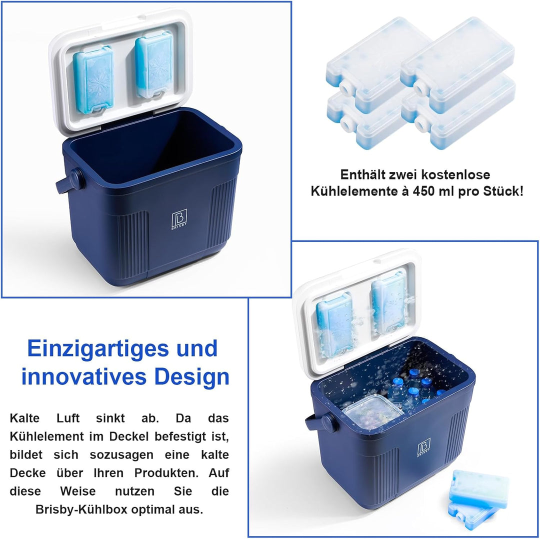 Brisby Kühlbox - 4, 18 Stunden warm, 40 Stunden kühl, Kühltasche für Arbeit, Camping, Grillen oder U