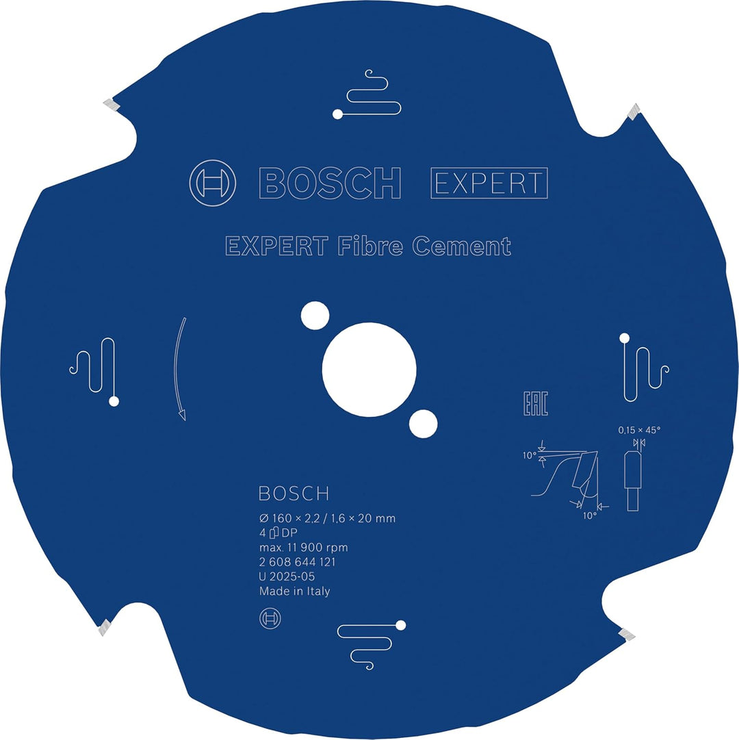 Bosch Professional 1x Kreissägeblatt Expert for Fiber Cement (Faserzement, Sägeblatt Ø 160 x 20 x 2,