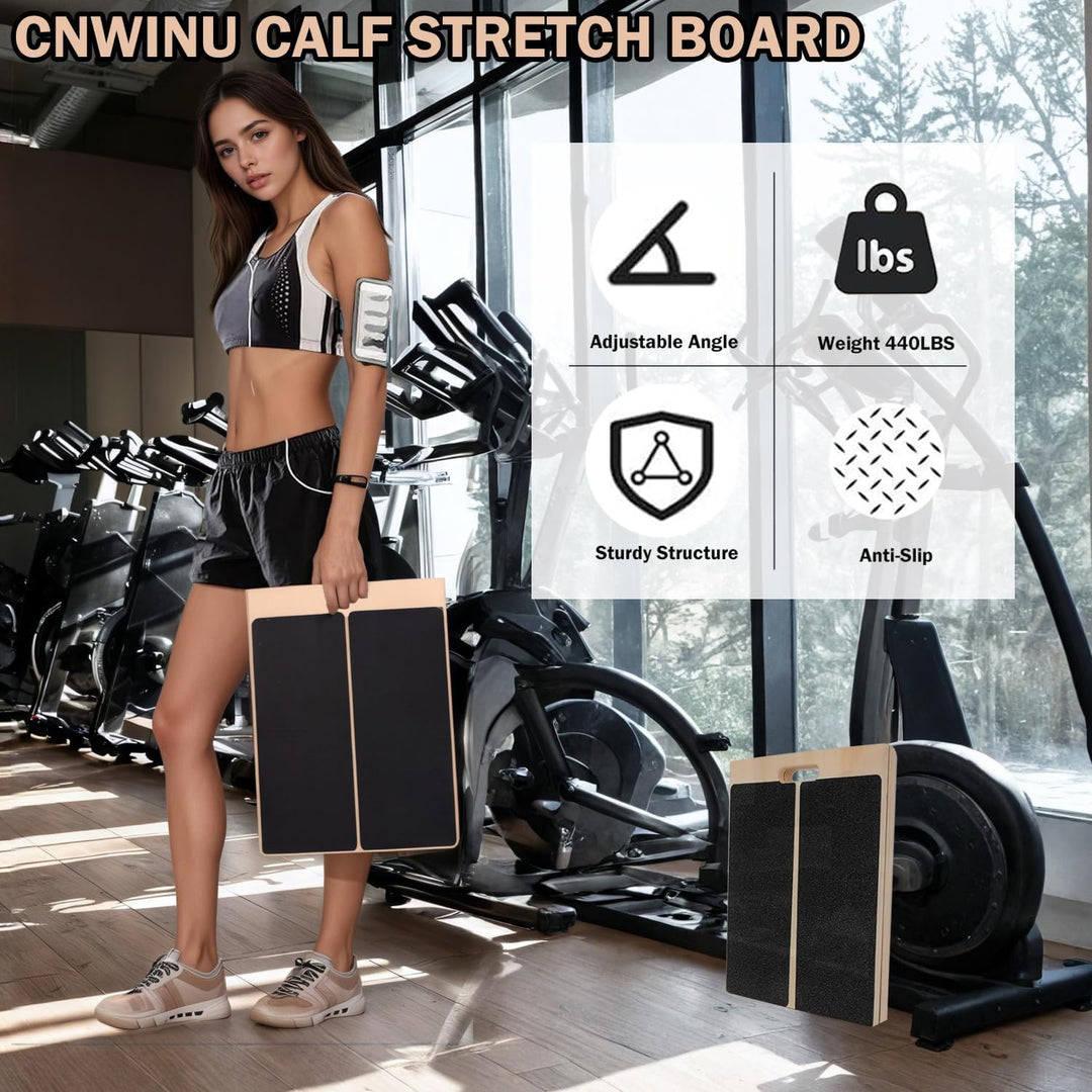 Cnwinu Schrägbrett, Verstellbar Balance Board Erwachsene, Rutschfestes Wadendehner Fusstrainer Heimt