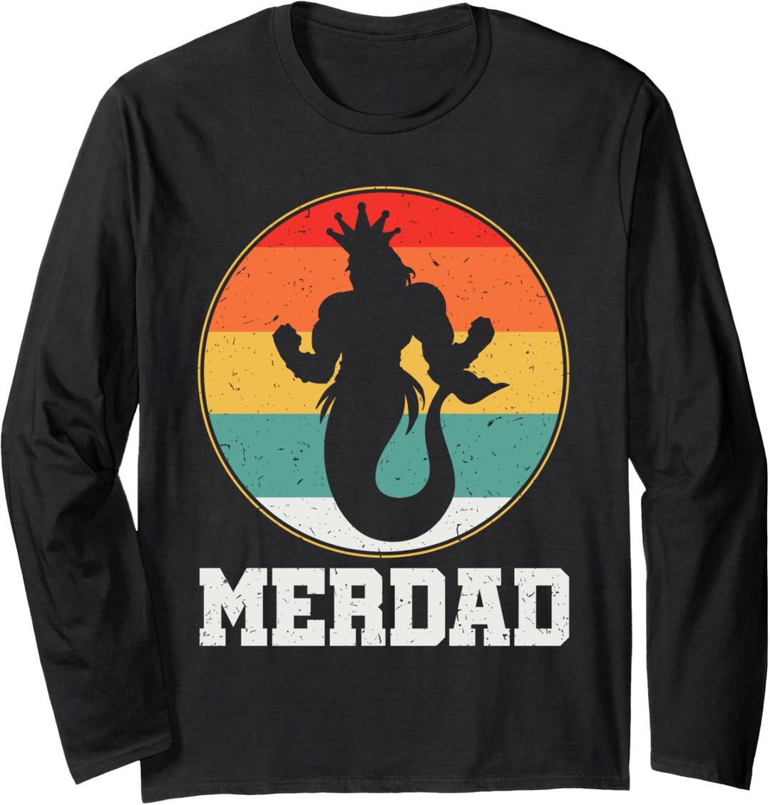 Merdad Daddy Sicherheit Merman Unterwasser Meer Vatertag Langarmshirt