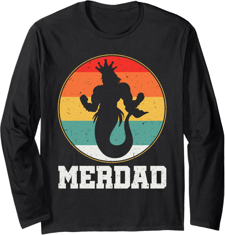 Merdad Daddy Sicherheit Merman Unterwasser Meer Vatertag Langarmshirt