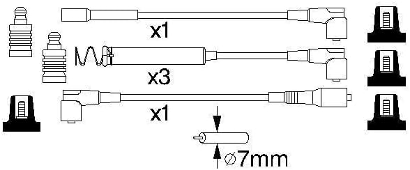 Bosch 0986356747 - Zündleitung - 5er Set