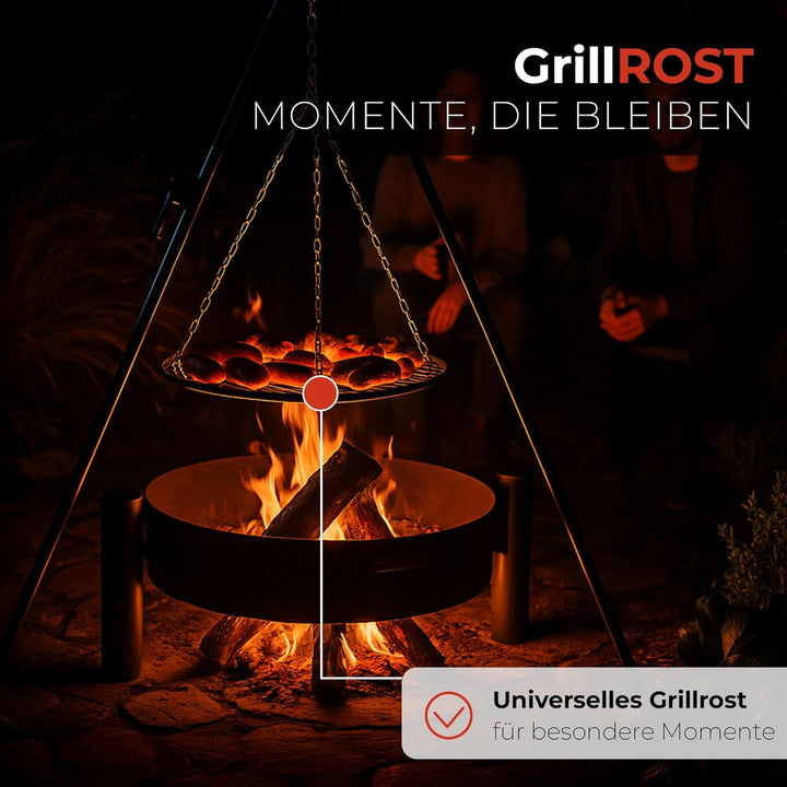 CookKing Stahl Grillrost 70 cm 5 mm Stark inkl. Grillrost handgefertigt Ø 70 cm Zeitgenössisch, Ø 70