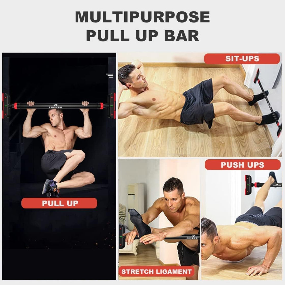 RHINOSPORT Klimmzugstange Pull Up Bar Verstellbare Klimmzugstange, Oberarm und Bauchtrainer, Stabile