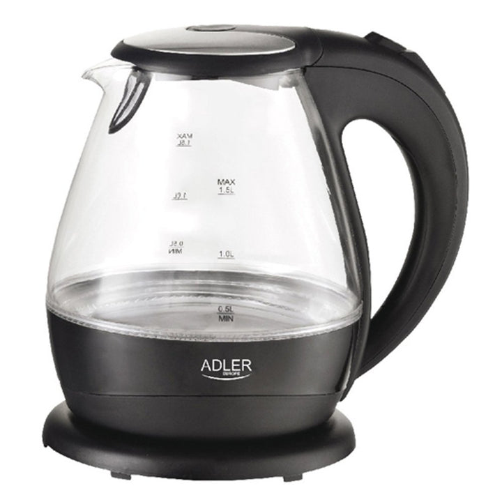 Adler AD 1224 Wasserkocher 1,5 L, schwarz/transparent