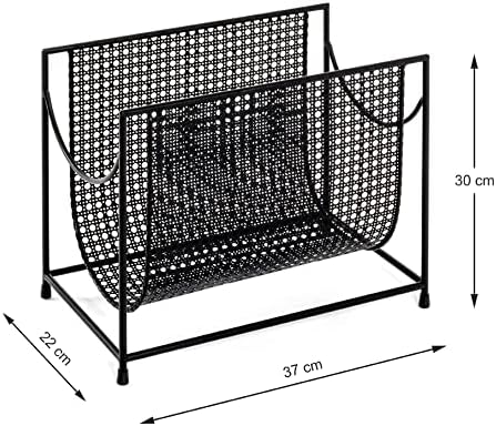 HAKU Möbel Zeitungsständer, Metall, schwarz, B 37 x T 22 x H 30 cm, Schwarz