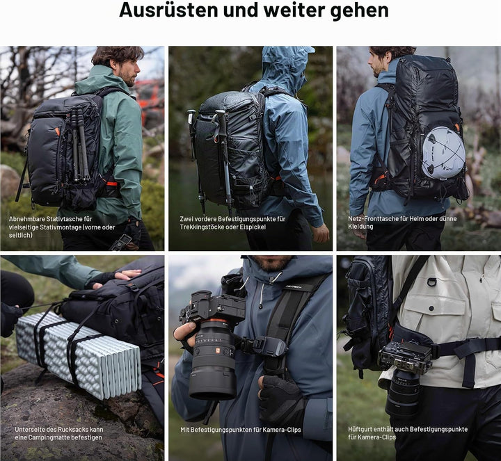 PGYTECH OnePro Flex 50L Rucksack Wasserdicht + Grösse L Kamera Einsatztasche,Kamerarucksack Set für