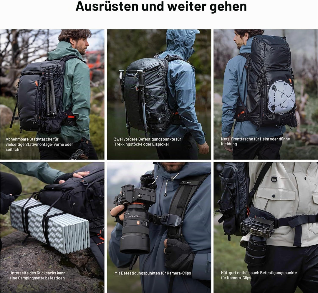 PGYTECH OnePro Flex 40L Rucksack Wasserdicht + Grösse L Kamera Einsatztasche,Kamerarucksack Set für