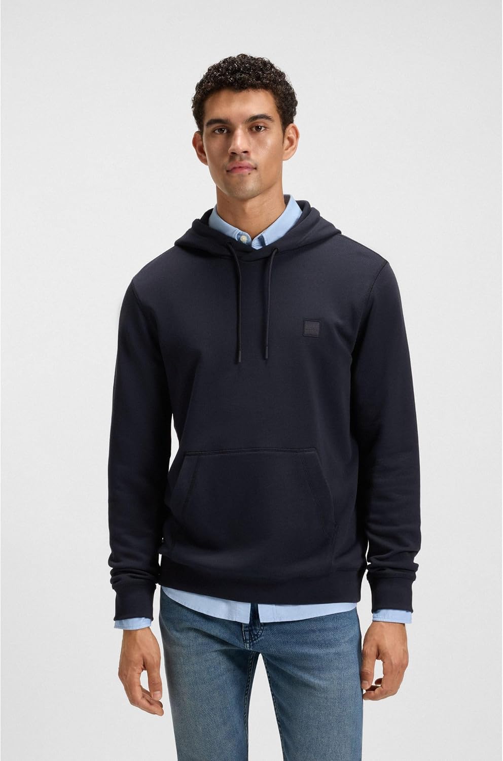 BOSS Herren Wetalk Hoodie aus Baumwoll-Terry mit Logo-Aufnäher S Dark Blue404, S Dark Blue404