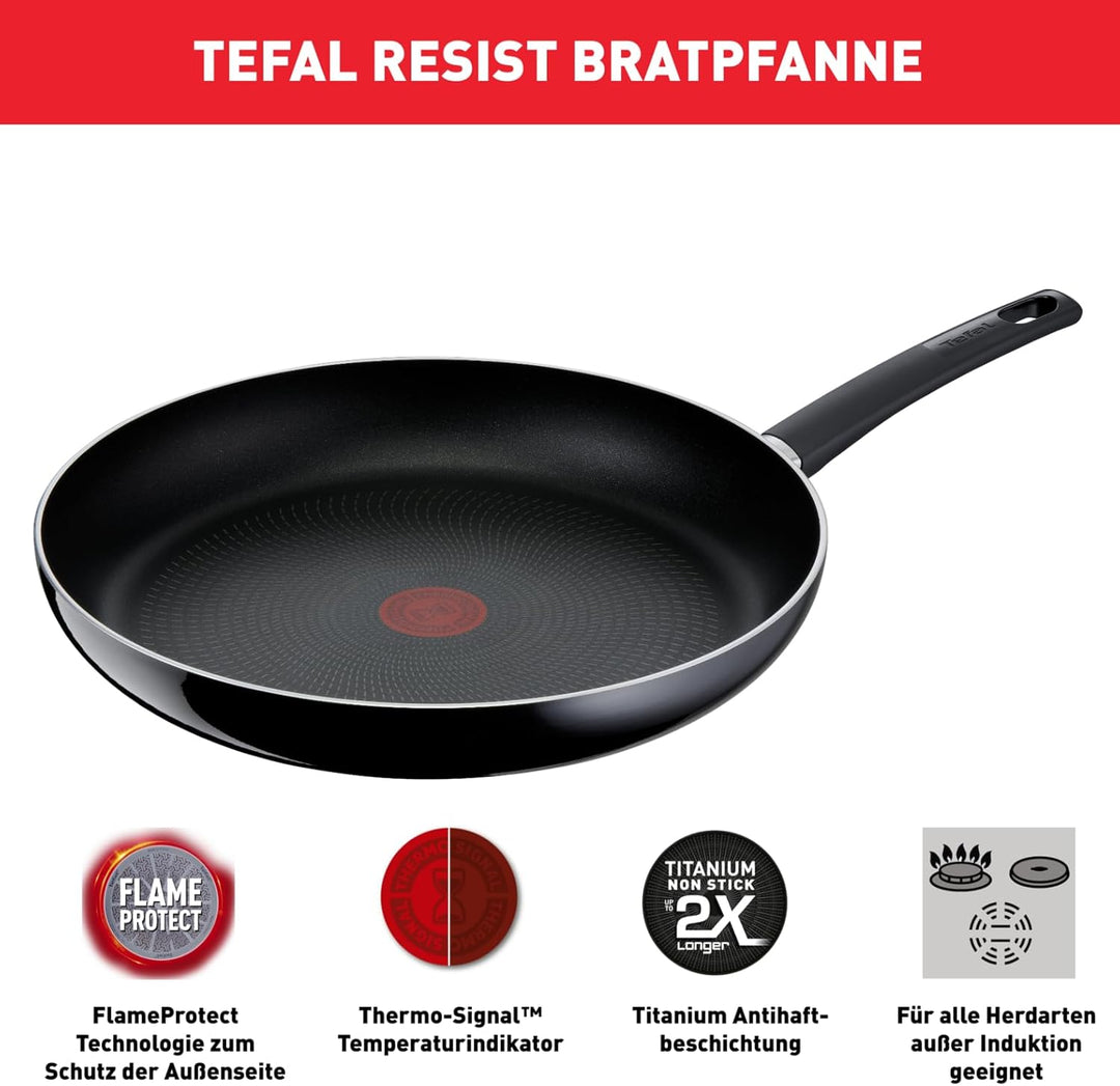 Tefal D52602 Resist Bratpfanne 20 cm | sichere Titanium Antihaftversiegelung | Thermo-Signal Tempera