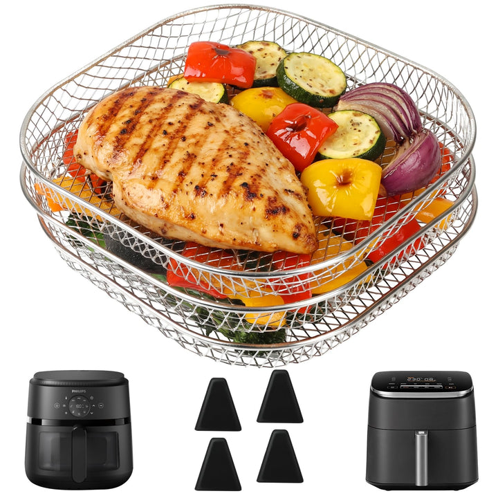 BYKITCHEN Zubehör für Airfryer Philips 2000 6,2L/COSORI Turboblaze 6L/Turbo Tower Pro 10,8L, 3er Set