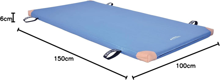Grevinga® Turnmatte 150 x 100 x 6 cm mit Lederecken und Tragschlaufen