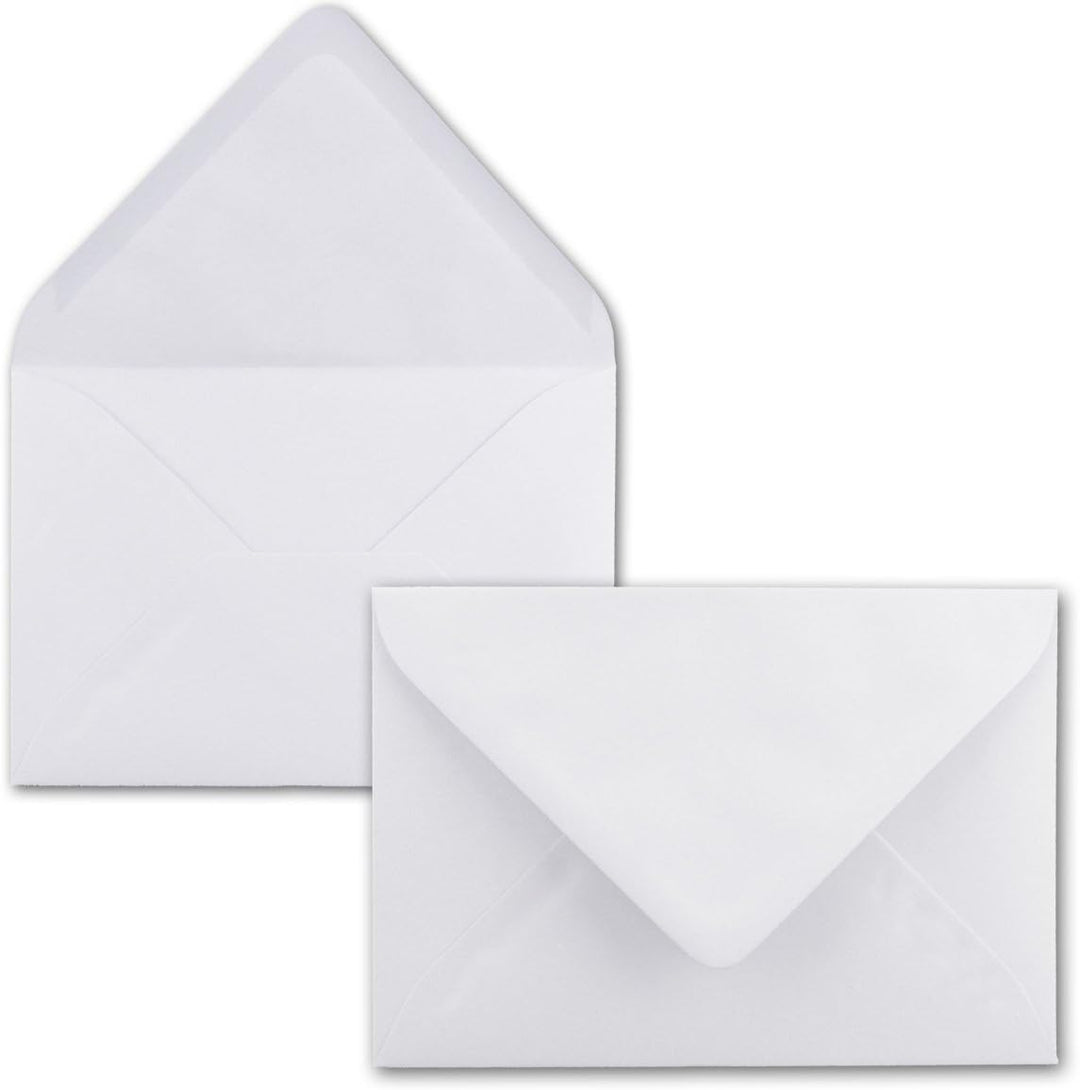 100 Doppelkarten Set mit Umschlag DIN A6 Weiss - 14,8 x 21,0 cm offen - 240 g/m² - passende Briefums