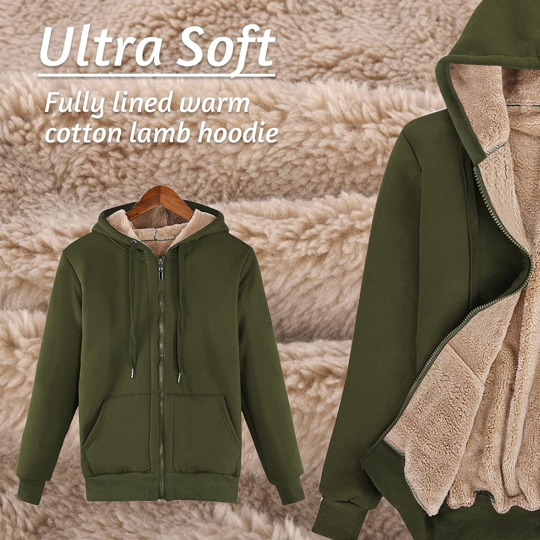 Niwicee Damen Kapuzenpullover mit Reissverschluss Winter Plus Fleecepullover Langarm Kapuzenjacke Sw