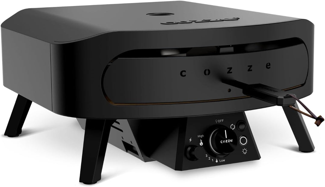 cozze Pizzaofen, Gas, Rotationsstein, 43 cm, Schwarz, Ø 43 cm, Pizzaofen für den Aussenbereich, 600