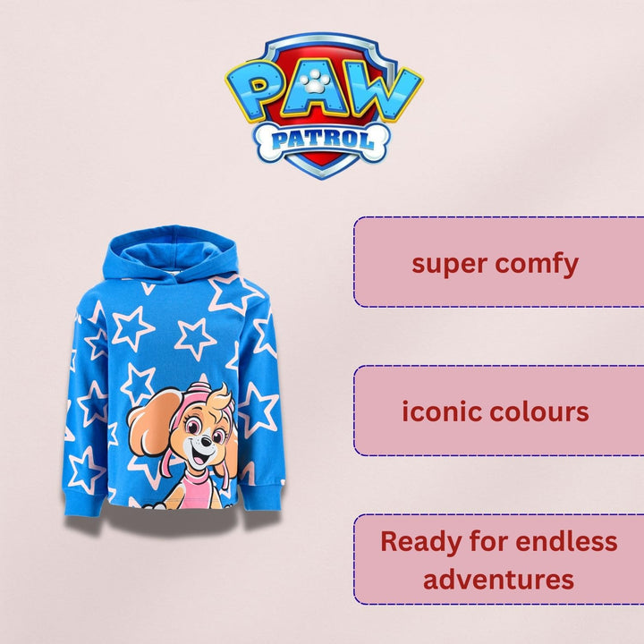 PAW PATROL Hoodie für Mädchen, Hoody, Kapuzenpullover Pullover mit Kapuze 116 Blau, 116 Blau