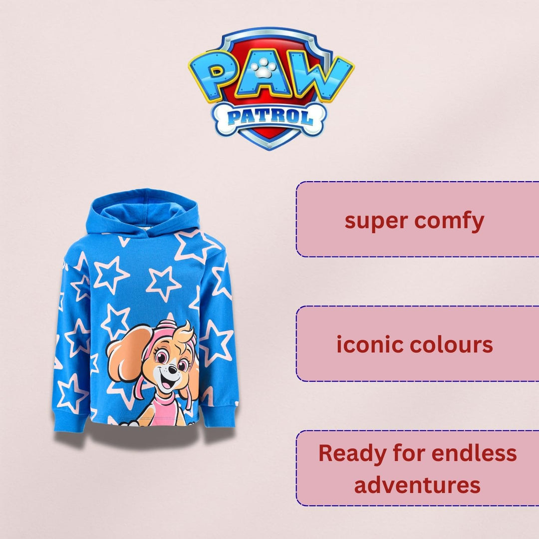 PAW PATROL Hoodie für Mädchen, Hoody, Kapuzenpullover Pullover mit Kapuze 98 Blau, 98 Blau