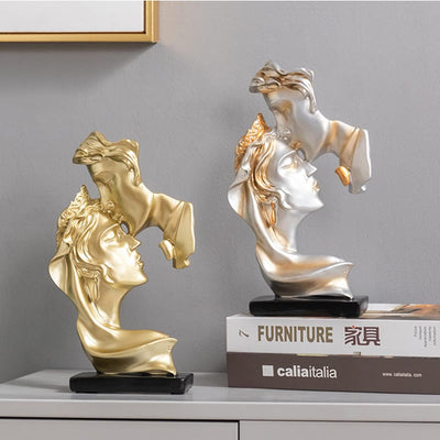 PIGPIGFLY Liebeskuss Statue,Abstrakte Skulptur,Deko Figuren, Deko Wohnzimmer Modern Zum Hinstellen,