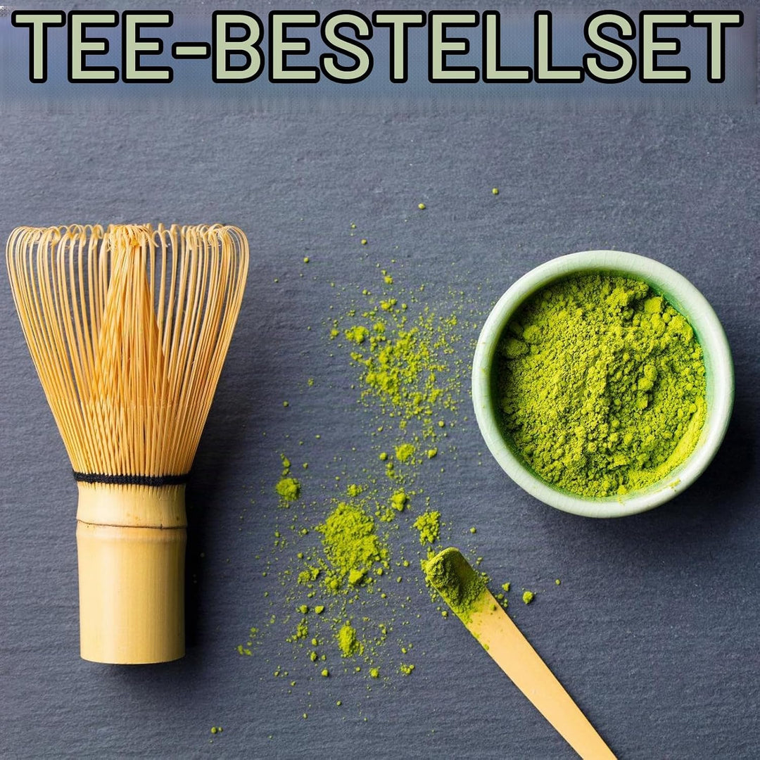 4 Stück Matcha Set, Matcha Besen Set, Matcha Tee Set, Matcha Besen Set, Matcha Schale mit Ausgiesser