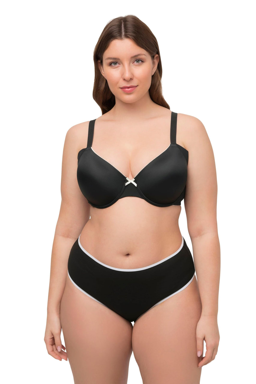 Ulla Popken Damen grosse Grössen Übergrössen Plus Size Bügel-BH, Softschalen, Zierkante 811724 105E