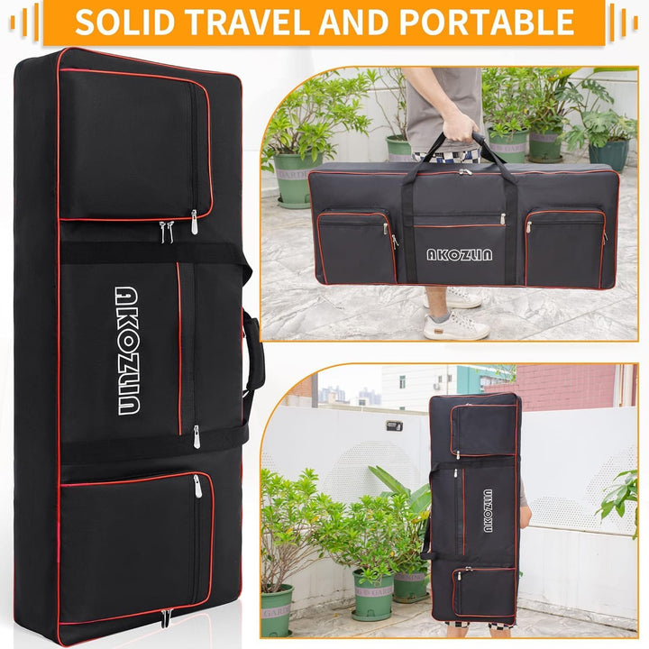 AKOZLIN 49/61/76/88 Slim/88 Key Keyboard Case Electric Piano Keyboard Bag Portable Keyboard Gig Bag