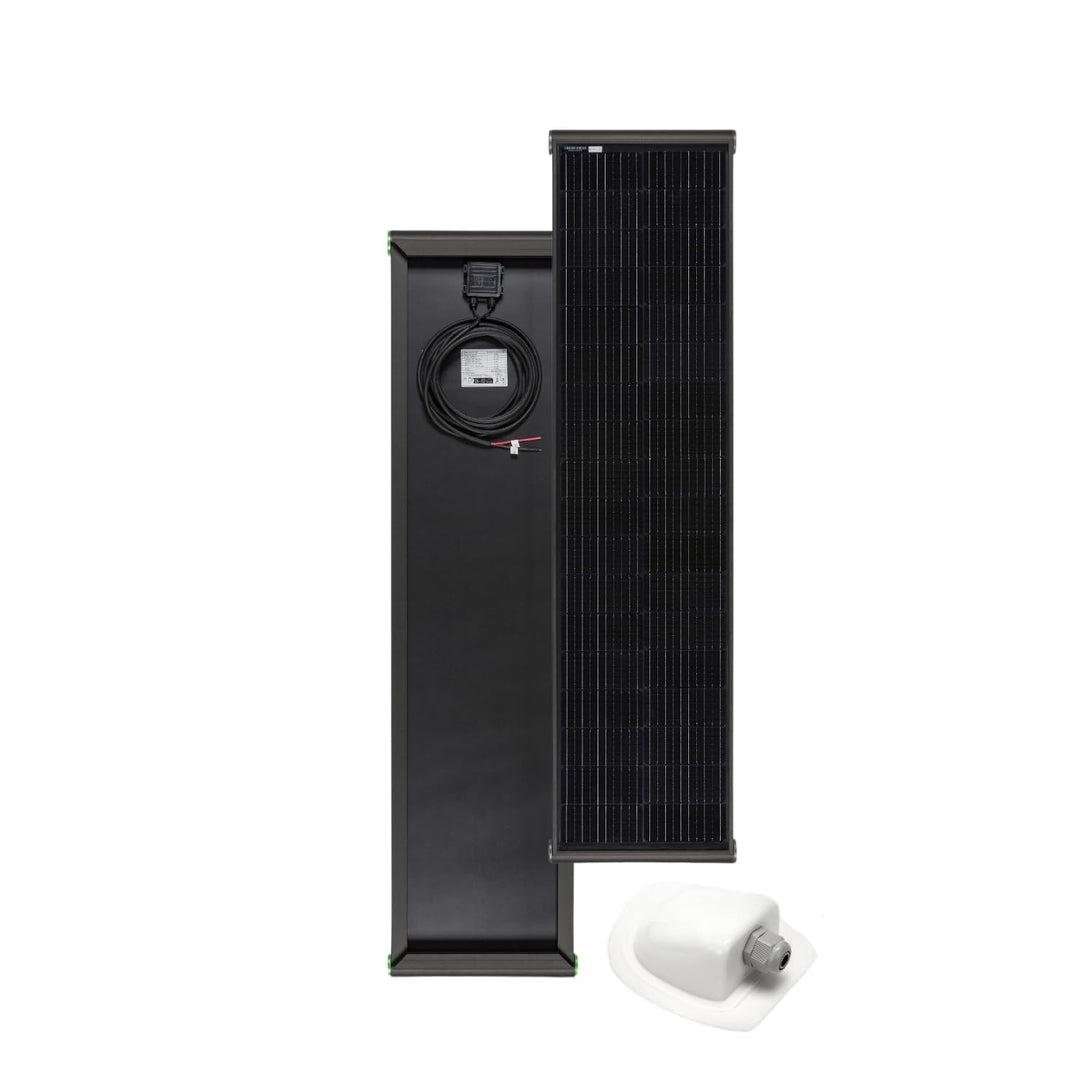 MOSCATELLI Camping Solaranlage Black Boost Komplettset 120W Monokristallin Solar Panel für Wohnmobil