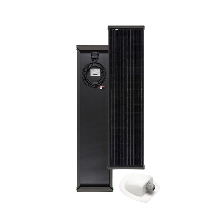 MOSCATELLI Camping Solaranlage Black Boost Komplettset 120W Monokristallin Solar Panel für Wohnmobil