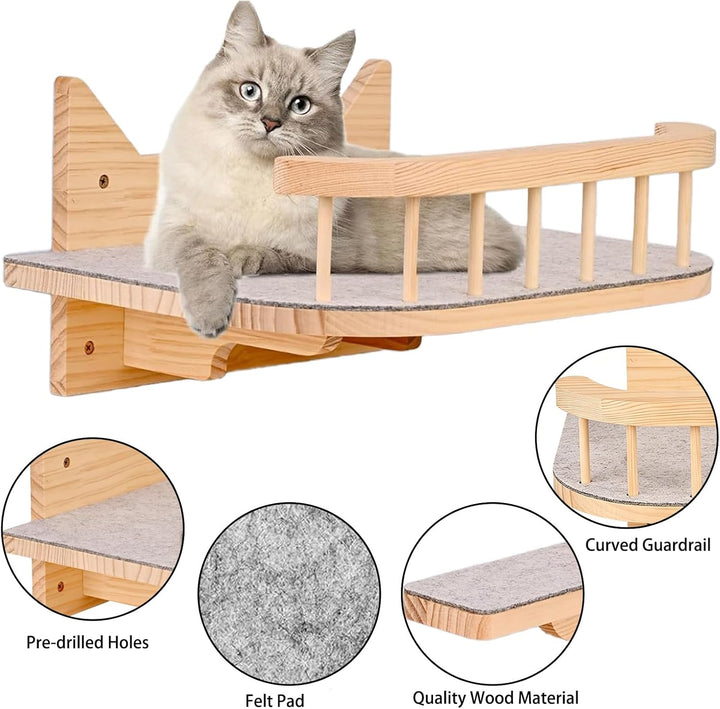Wand montierte Katze Hängematte Katze Wandregale mit 3 Schritten, Katze Regale und Sitzstangen für W