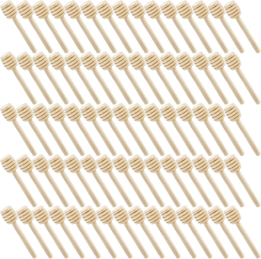 Lawei 100 Stück Honiglöffel Holz Honig Dipper Löffel Mini Holzschläger für Honig Marmelade - 7,5 cm,