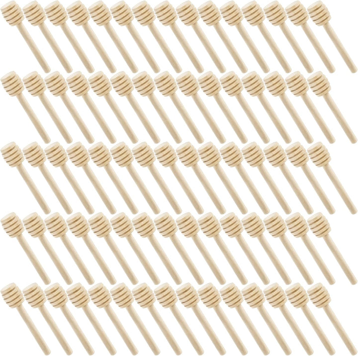 Lawei 100 Stück Honiglöffel Holz Honig Dipper Löffel Mini Holzschläger für Honig Marmelade - 7,5 cm,