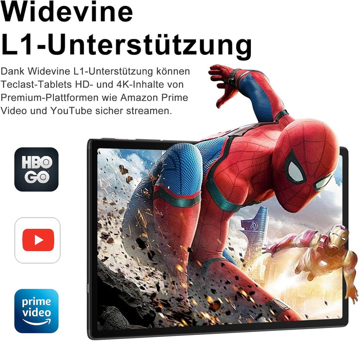 2026 Neuestes Android 15 Tablet 【30 GB RAM + 128 GB ROM+2TB】【Gemini AI】 10.1 Zoll, Widevine L1, Octa