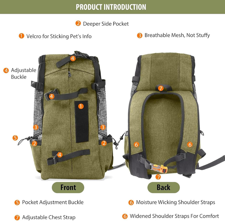 PETCUTE Hundetasche Hundetransporttasche Tragetasche für Hunde Katzen Wanderrucksack Seite Atmungsak