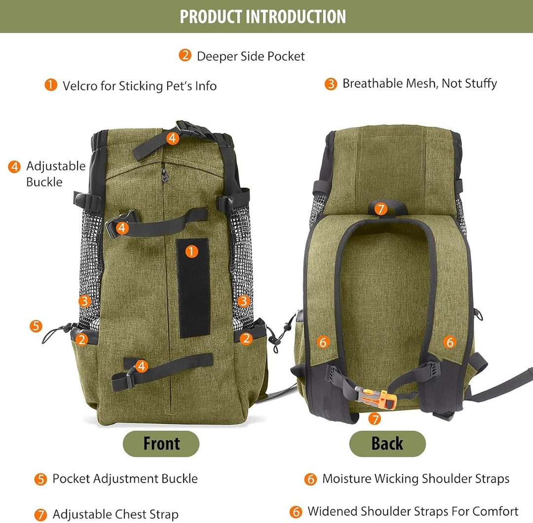 PETCUTE Hundetasche Hundetransporttasche Tragetasche für Hunde Katzen Wanderrucksack Seite Atmungsak