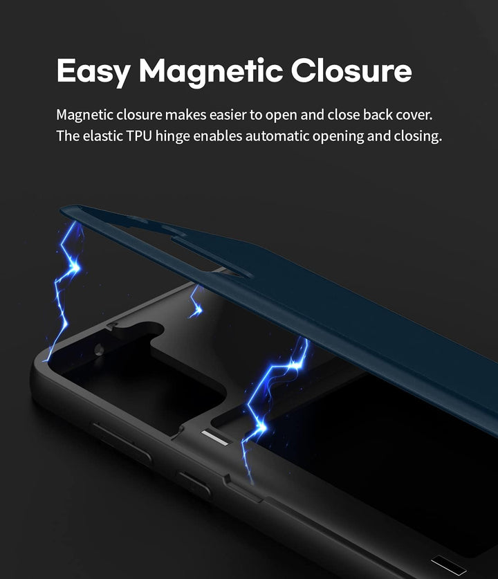 GOOSPERY Magnetic Door Bumper Hülle Kompatibel mit Galaxy S21 FE, Dual Layer protektive Kartenhalter