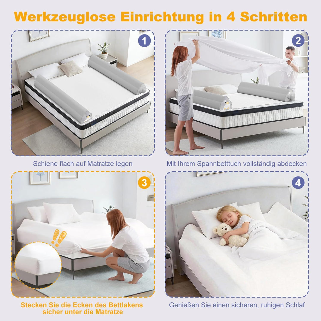 Rausfallschutz Aufblasbar 130cm: 2026 Aufblasbarer Rausfallschutz Kinder - Bettschutzgitter Kinderbe