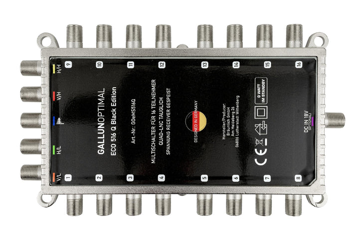 ECO Multischalter-SAT 5/16 für 16 Teilnehmer/Quattro & Quad-LNB fähig/Digital, HDTV, FullHD, 4K, UHD