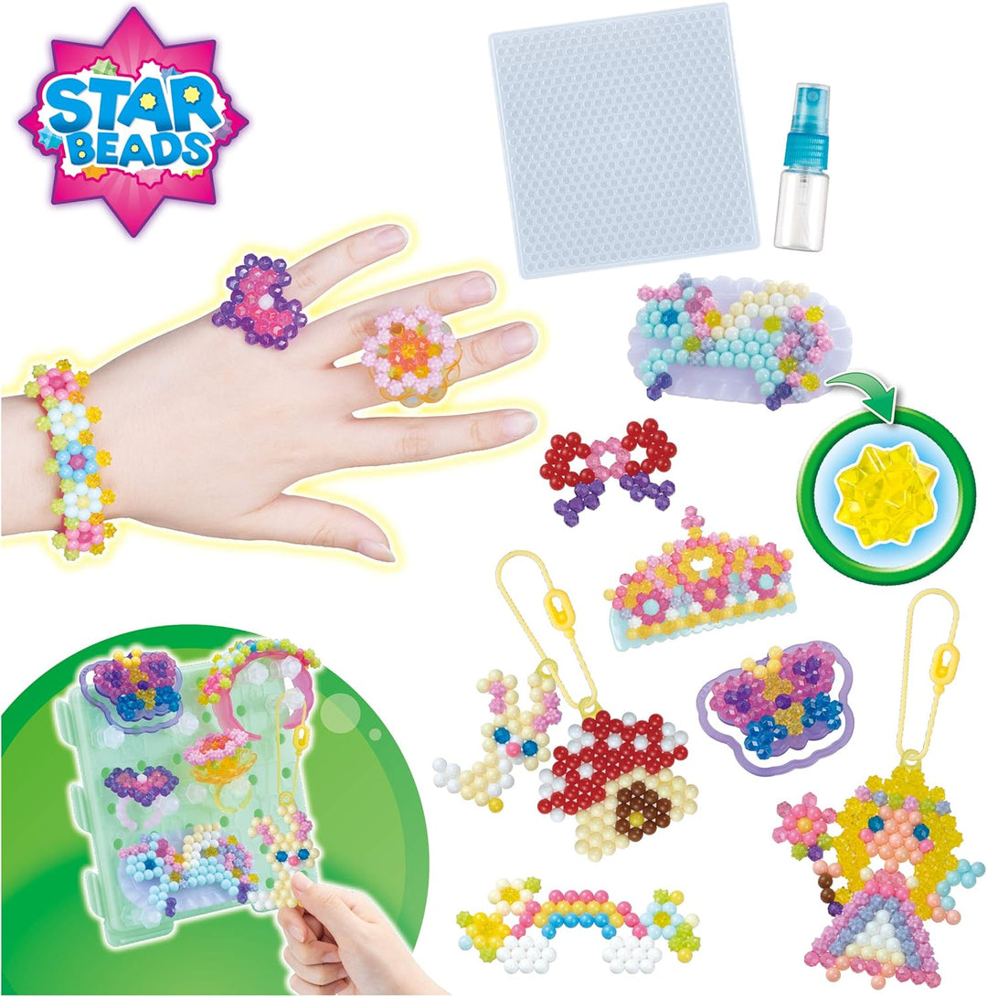 Aquabeads 31766 Märchenwelt - Bastelset & 31520 Glitzerperlen - Nachfüllset Nachfüllpack Märchenwelt