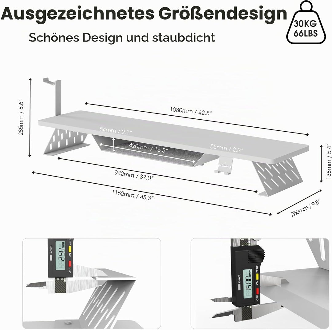 Fenge Dual Monitorständer mit Telefon Halter/Headset Halterung, 2 Etagen Gross Bildschirmständer für