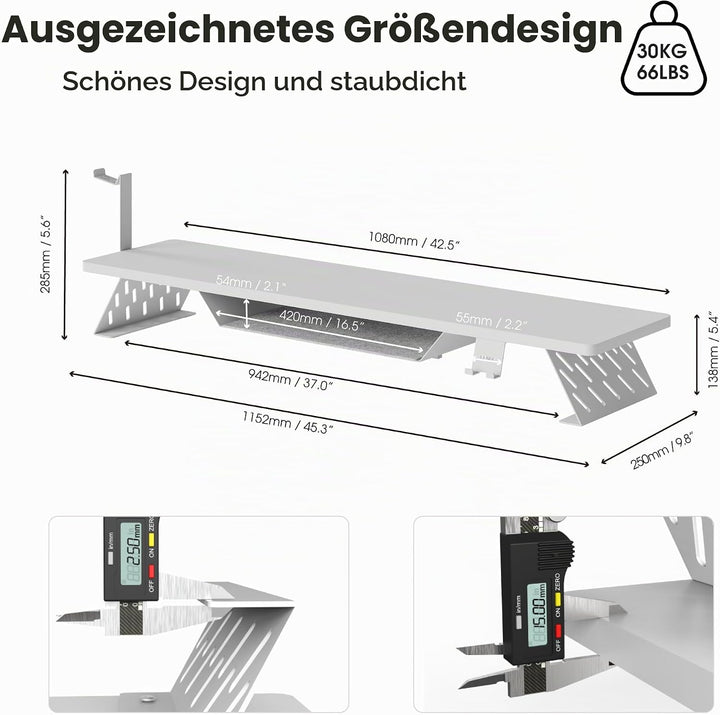 Fenge Dual Monitorständer mit Telefon Halter/Headset Halterung, 2 Etagen Gross Bildschirmständer für
