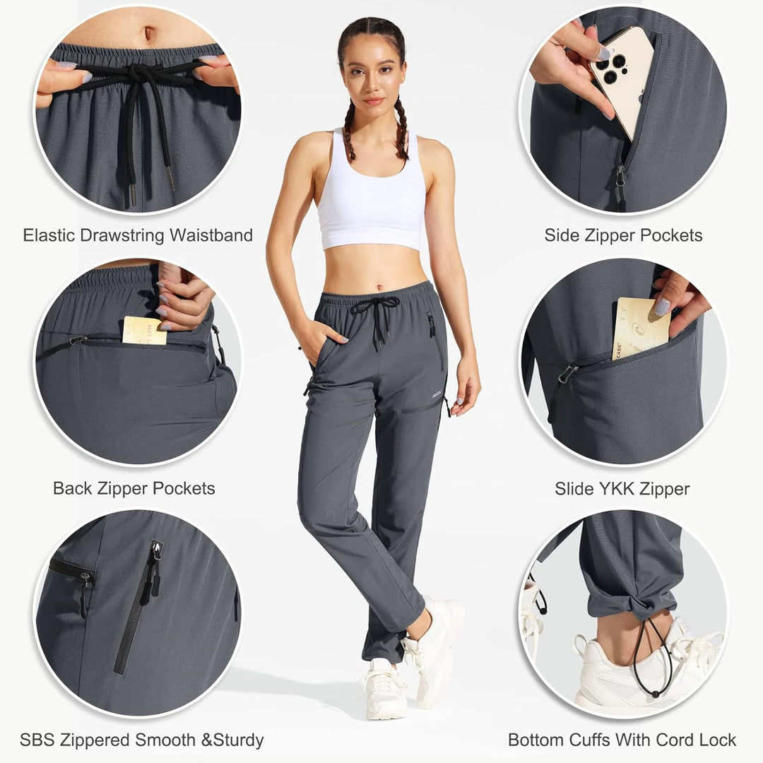 MOCOLY Damen Wanderhose Cargohose Wasserdicht Elastische Outdoorhose Cargo Jogginghose Trekkinghose