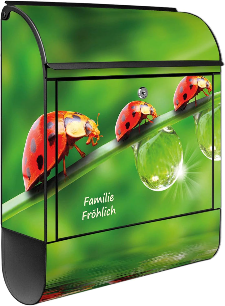 banjado® Design Briefkasten personalisiert Motiv Für Jeden Einen 39x47x14cm & 2 Schlüssel - Briefkas