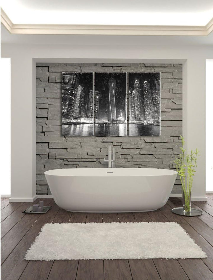 Pixxprint Dubai Burj al Arab als Leinwandbild/Grösse: 3 Teilig (120x80) cm/Wandbild/Kunstdruck/ferti