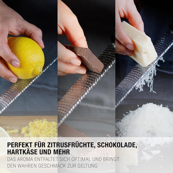 Microplane Zester Küchenreibe in Weiss für Zitrusfrüchte, Hartkäse, Ingwer, Schokolade & Muskatnuss